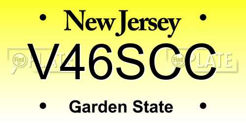 V46SCC New Jersey License Plate