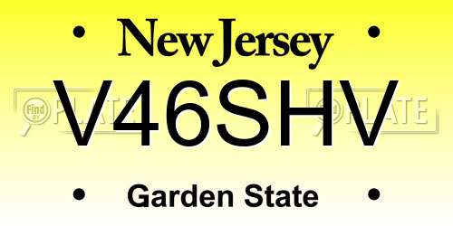 V46SHV New Jersey License Plate