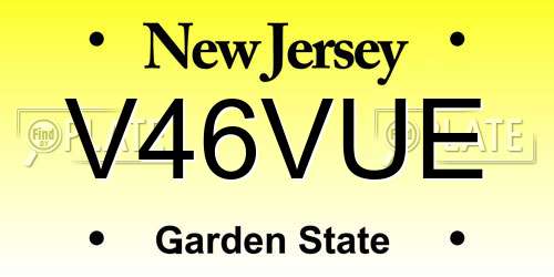 V46VUE New Jersey License Plate