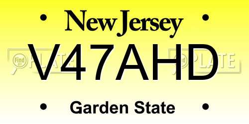 V47AHD New Jersey License Plate