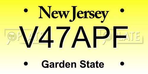V47APF New Jersey License Plate