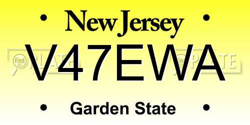 V47EWA New Jersey License Plate