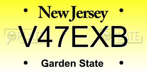 V47EXB New Jersey License Plate