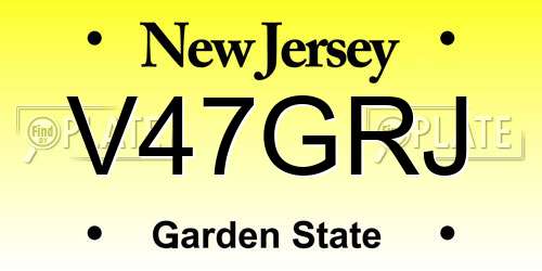 V47GRJ New Jersey License Plate