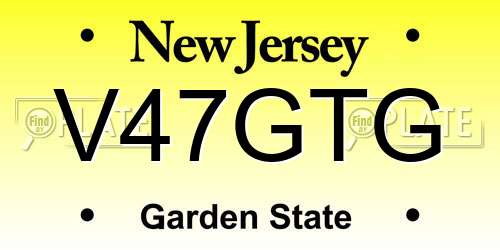 V47GTG New Jersey License Plate