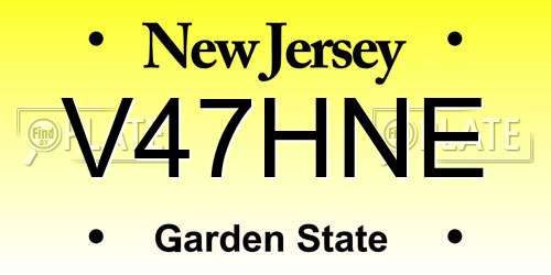 V47HNE New Jersey License Plate