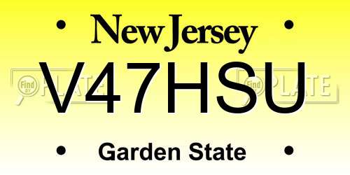 V47HSU New Jersey License Plate