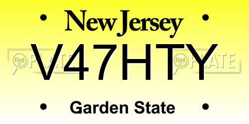 V47HTY New Jersey License Plate