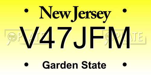 V47JFM New Jersey License Plate