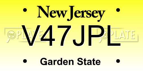 V47JPL New Jersey License Plate