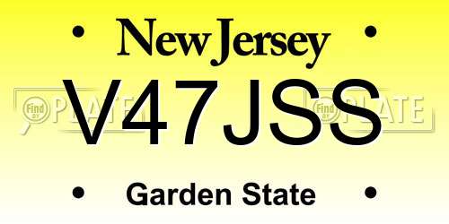 V47JSS New Jersey License Plate