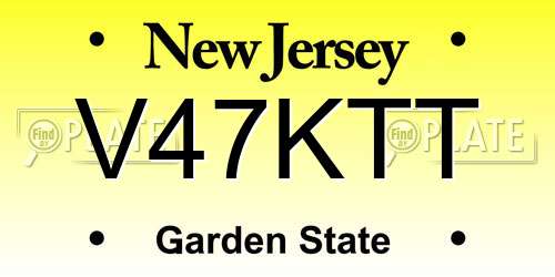 V47KTT New Jersey License Plate
