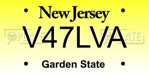 V47LVA New Jersey License Plate