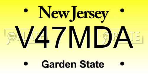 V47MDA New Jersey License Plate