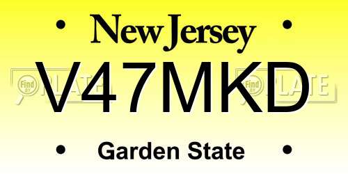 V47MKD New Jersey License Plate