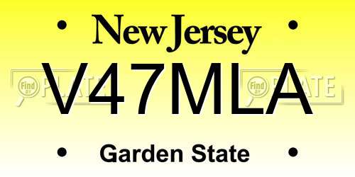 V47MLA New Jersey License Plate