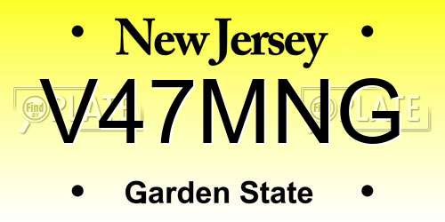 V47MNG New Jersey License Plate