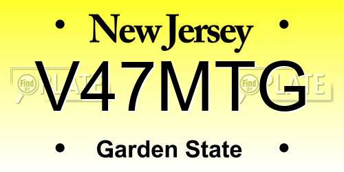 V47MTG New Jersey License Plate