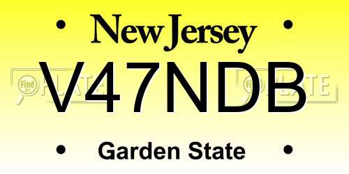 V47NDB New Jersey License Plate