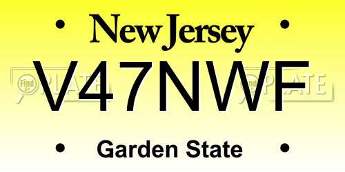 V47NWF New Jersey License Plate