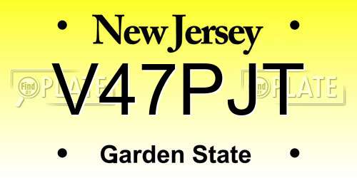 V47PJT New Jersey License Plate