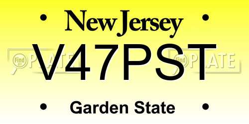V47PST New Jersey License Plate