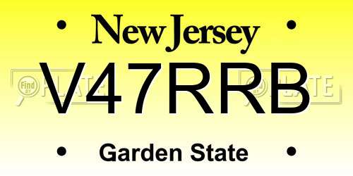 V47RRB New Jersey License Plate