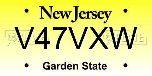 V47VXW New Jersey License Plate