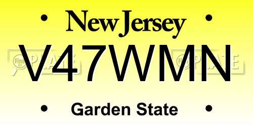 V47WMN New Jersey License Plate