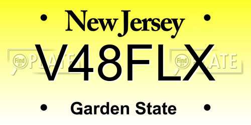 V48FLX New Jersey License Plate