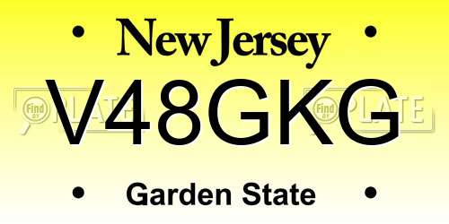 V48GKG New Jersey License Plate