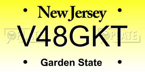 V48GKT New Jersey License Plate