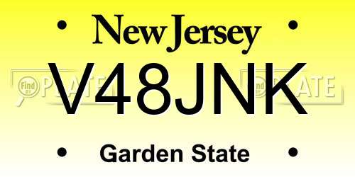 V48JNK New Jersey License Plate