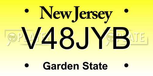 V48JYB New Jersey License Plate