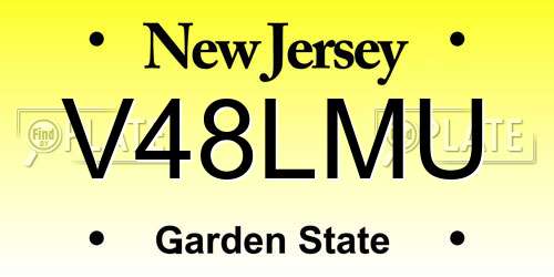V48LMU New Jersey License Plate