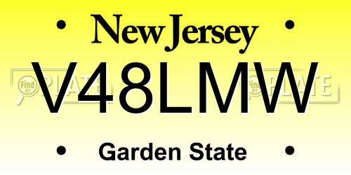V48LMW New Jersey License Plate