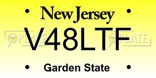 V48LTF New Jersey License Plate