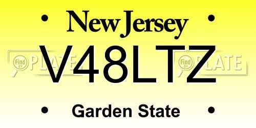 V48LTZ New Jersey License Plate