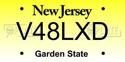 V48LXD New Jersey License Plate