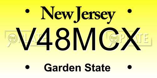 V48MCX New Jersey License Plate
