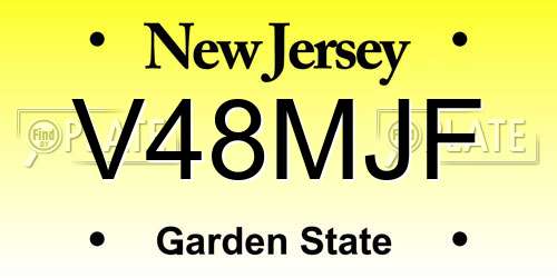 V48MJF New Jersey License Plate