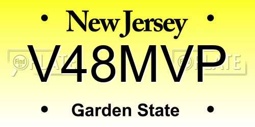 V48MVP New Jersey License Plate