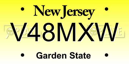 V48MXW New Jersey License Plate