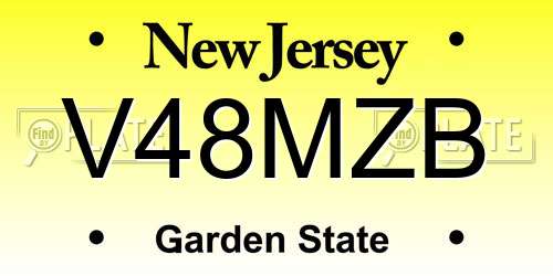 V48MZB New Jersey License Plate