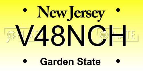 V48NCH New Jersey License Plate