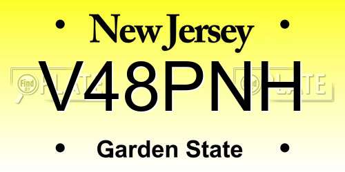 V48PNH New Jersey License Plate