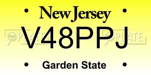 V48PPJ New Jersey License Plate