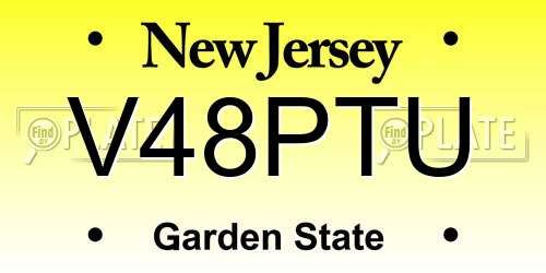 V48PTU New Jersey License Plate