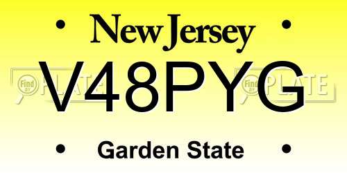 V48PYG New Jersey License Plate