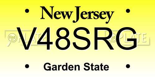 V48SRG New Jersey License Plate